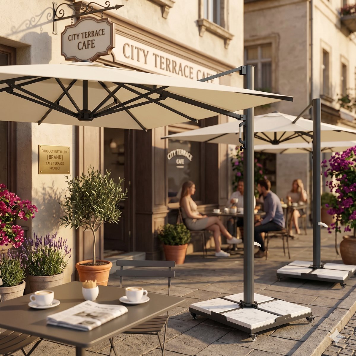 Old Town Artisan Bistro side-pole parasol application